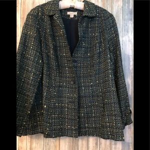 NWOT Dark Green Boucle Dress Jacket